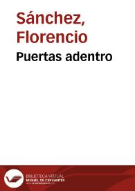 Puertas adentro / Florencio Sánchez | Biblioteca Virtual Miguel de Cervantes