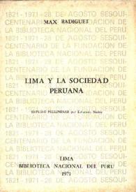 Lima y la sociedad peruana / Max Radiguet; estudio preliminar por Estuardo Núñez | Biblioteca Virtual Miguel de Cervantes