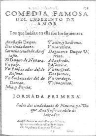 El laberinto de amor / por Miguel de Ceruantes Saauedra ... | Biblioteca Virtual Miguel de Cervantes