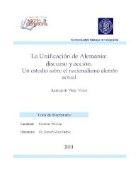 La unificación de Alemania : discurso y acción. Un estudio sobre el nacionalismo alemán actual / Raimundo Viejo Viñas | Biblioteca Virtual Miguel de Cervantes