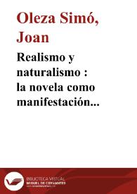 Realismo y naturalismo : la novela como manifestación de la ideología burguesa / Joan Oleza | Biblioteca Virtual Miguel de Cervantes