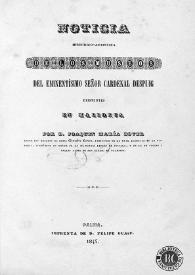 Noticia histórico-artística de los museos del eminentísimo señor cardenal Despuig existentes en Mallorca / por Joaquín María Bover | Biblioteca Virtual Miguel de Cervantes