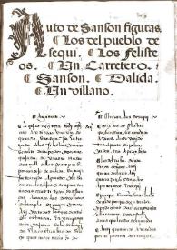 Auto de Sansón | Biblioteca Virtual Miguel de Cervantes