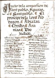 Aucto de la conversión de Sant Pablo | Biblioteca Virtual Miguel de Cervantes