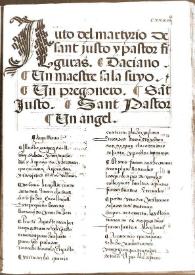 Auto del martirio de Sant Justo y Pastor | Biblioteca Virtual Miguel de Cervantes