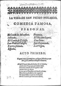 La vida de San Pedro Nolasco : comedia famosa / Lope de Vega | Biblioteca Virtual Miguel de Cervantes