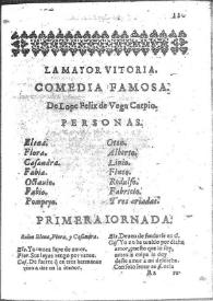 La mayor vitoria : comedia famosa / Lope de Vega | Biblioteca Virtual Miguel de Cervantes