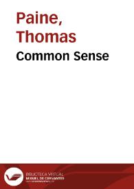 Common Sense / Thomas Paine | Biblioteca Virtual Miguel de Cervantes