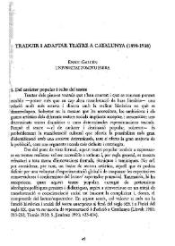 Traduir i adaptar teatre a Catalunya (1898-1938) / Enric Gallén | Biblioteca Virtual Miguel de Cervantes