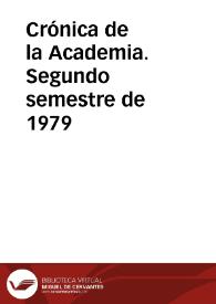 Crónica de la Academia. Segundo semestre de 1979 | Biblioteca Virtual Miguel de Cervantes