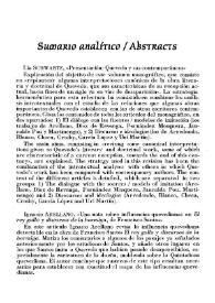 La Perinola : revista de investigación quevediana. Número 2 (1998). Sumario analítico-Abstracts | Biblioteca Virtual Miguel de Cervantes