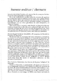 La Perinola : revista de investigación quevediana. Número 3 (1999). Sumario analítico-Abstracts | Biblioteca Virtual Miguel de Cervantes