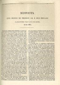 Respuesta que desde su prisión da a sus émulos el maestro Fray Luis de León, año de 1573 | Biblioteca Virtual Miguel de Cervantes