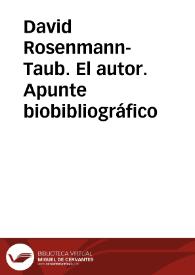 David Rosenmann-Taub. Apunte biobibliográfico | Biblioteca Virtual Miguel de Cervantes