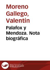 Palafox y Mendoza. Nota biográfica | Biblioteca Virtual Miguel de Cervantes