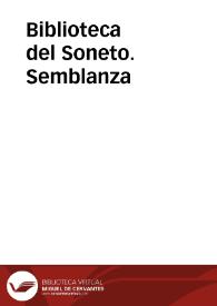 Biblioteca del Soneto. Semblanza | Biblioteca Virtual Miguel de Cervantes