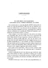 Un monumento protohistórico que existe en el término municipal de Cózar / Antonio Lenguas y Lázaro | Biblioteca Virtual Miguel de Cervantes