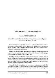 Ramón Menéndez Pidal : "Historia de la lengua española" (Madrid: Fundación Ramón Menéndez Pidal y Real Academia Española, 2005, 2 vols. de 1368 y 752 págs.) / Francisco Abad | Biblioteca Virtual Miguel de Cervantes