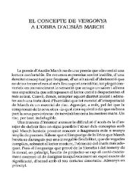 El concepte de "vergonya" a l'obra d'Ausiàs March | Biblioteca Virtual Miguel de Cervantes