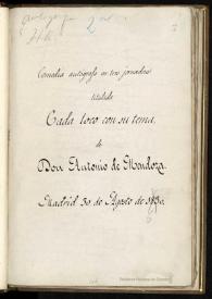 Cada loco con su tema : comedia. Inc.: Esto ha der ser, vive el cielo... Exp.: cada loco con su tema | Biblioteca Virtual Miguel de Cervantes