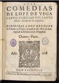 Doze comedias de Lope de Vega Carpio ... sacadas de sus originales ...: onzena parte / dirigidas a don Bernabé de Vivanco y Velasco,... | Biblioteca Virtual Miguel de Cervantes