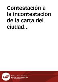 Contestación a la incontestación de la carta del ciudadano de Alicante | Biblioteca Virtual Miguel de Cervantes