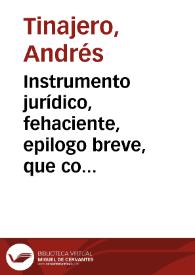 Instrumento jurídico, fehaciente, epilogo breve, que comprende, las Sisas, y Arbitrios, de que se ha usado, y usa la ... Ciudad de Valencia ... / Hecho por Don Andrés Tinagero ... | Biblioteca Virtual Miguel de Cervantes