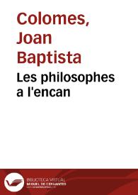 Les philosophes a l'encan | Biblioteca Virtual Miguel de Cervantes