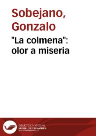 "La colmena": olor a miseria / Gonzalo Sobejano | Biblioteca Virtual Miguel de Cervantes