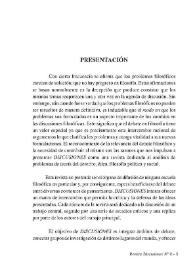 Presentación. Sección I: Discusión [Discusiones, núm. 8 (2008)] | Biblioteca Virtual Miguel de Cervantes