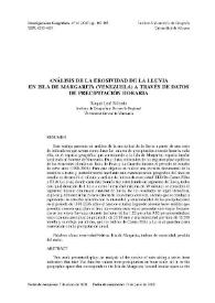 Análisis de la erosividad de la lluvia en Isla Margarita (Venezuela) a través de datos de precipitación horaria / Roque Leal Salcedo | Biblioteca Virtual Miguel de Cervantes