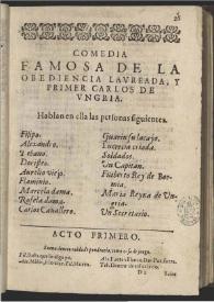 La obediencia laureada y primer Carlos de Vngria | Biblioteca Virtual Miguel de Cervantes