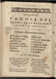 Triunfo de la humildad y soberbia abatida | Biblioteca Virtual Miguel de Cervantes