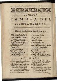 El amante agradecido | Biblioteca Virtual Miguel de Cervantes