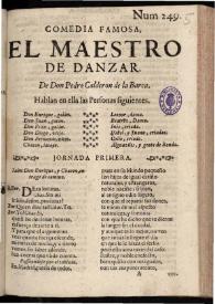 El maestro de dançar | Biblioteca Virtual Miguel de Cervantes