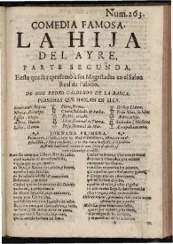 La hija del ayre, segunda parte | Biblioteca Virtual Miguel de Cervantes