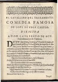 El caballero del Sacramento | Biblioteca Virtual Miguel de Cervantes