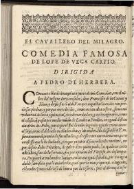 El caballero del milagro | Biblioteca Virtual Miguel de Cervantes