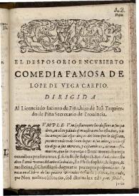 El desposorio encubierto | Biblioteca Virtual Miguel de Cervantes