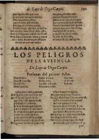 Los peligros de la ausencia | Biblioteca Virtual Miguel de Cervantes