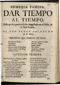 Dar tiempo al tiempo | Biblioteca Virtual Miguel de Cervantes