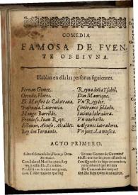 Fuente Ouejuna | Biblioteca Virtual Miguel de Cervantes