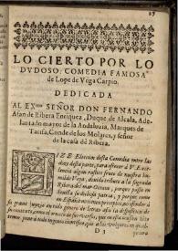 Lo cierto por lo dudoso | Biblioteca Virtual Miguel de Cervantes