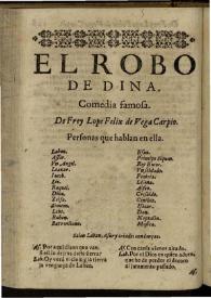 El Robo de Dina | Biblioteca Virtual Miguel de Cervantes