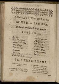 Amor, pleito, y desafio | Biblioteca Virtual Miguel de Cervantes