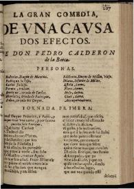 De una causa dos efectos | Biblioteca Virtual Miguel de Cervantes