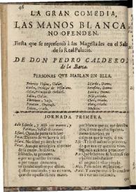 Las manos blancas no ofenden | Biblioteca Virtual Miguel de Cervantes