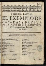 El exemplo de casadas y prueua de la paciencia | Biblioteca Virtual Miguel de Cervantes