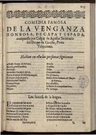 La venganza honrosa | Biblioteca Virtual Miguel de Cervantes