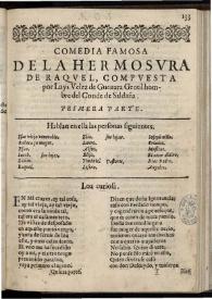 La hermosura de Raquel. Primera parte | Biblioteca Virtual Miguel de Cervantes